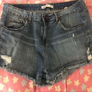 high rise, distressed, festival denim shorts!